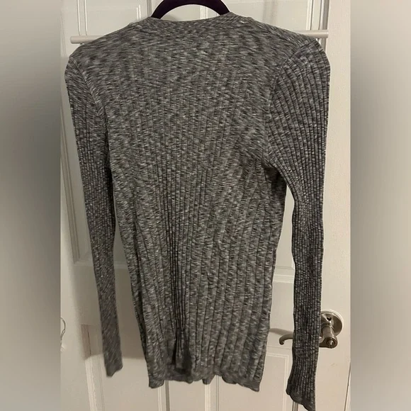 Athleta Gray Heathered Buttoned Cardigan and Ribbed Camisole Set - Picture 7 of 8
